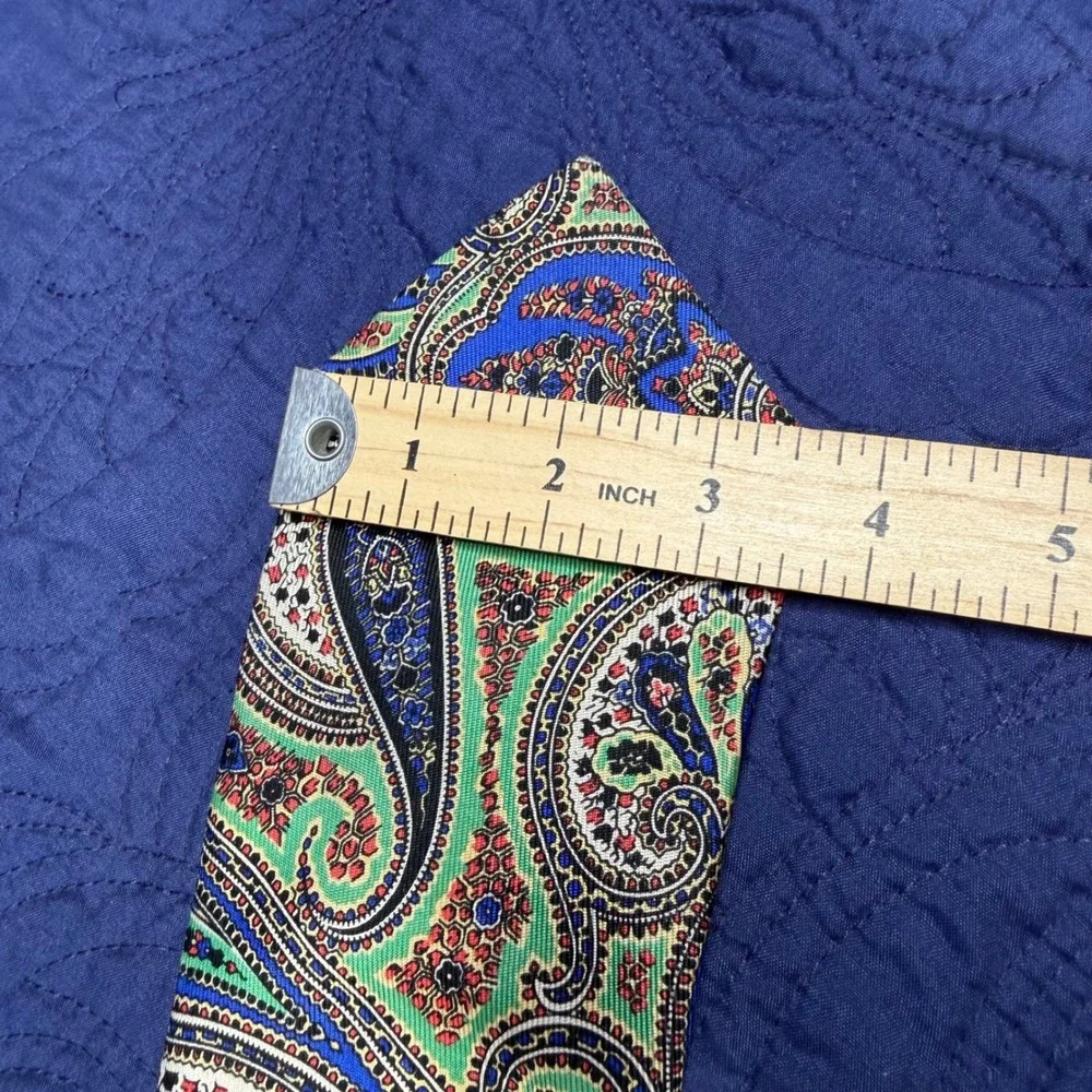 Turnbull & Asser Mens Silk Tie Paisley Blue Green Red Handmade England 3.5x56